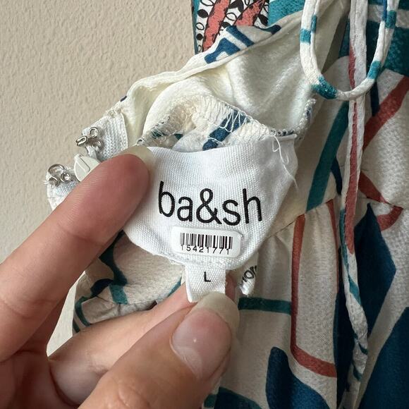 ba&sh Joyce Turquoise Boho Print Strappy Maxi Dress Size L - Picture 6 of 9